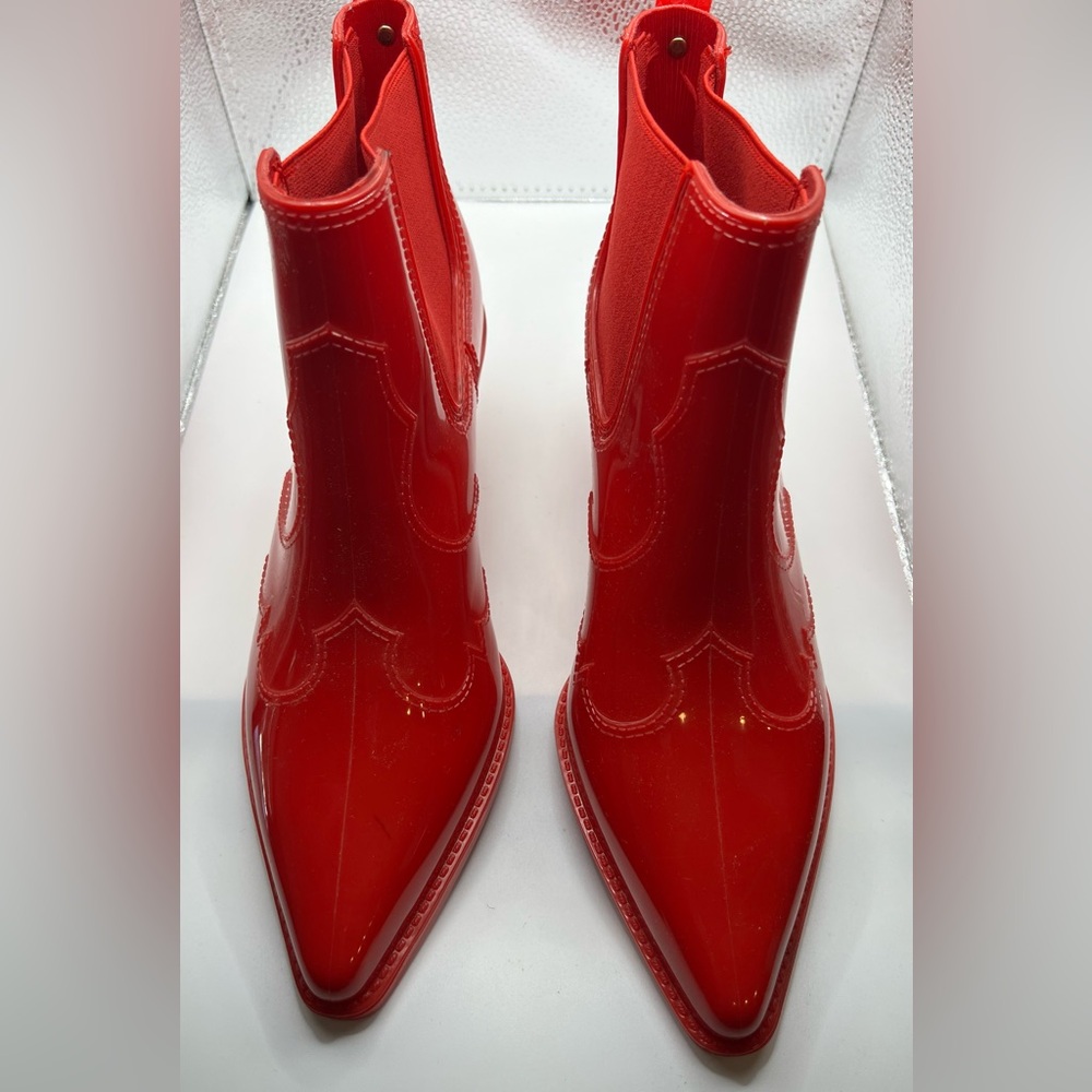 Sam Edelman Glossy Red Ankle Boots